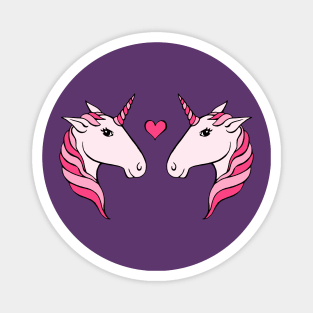 Pink Unicorn Couple Magnet